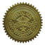 Self-adhesive Embossed Seals, 2" Dia, Gold, 20/sheet, 5 Sheets/pack