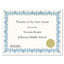Award Certificates With Gold Seals, 8.5 X 11, Unique Blue With White Border, 25/pack