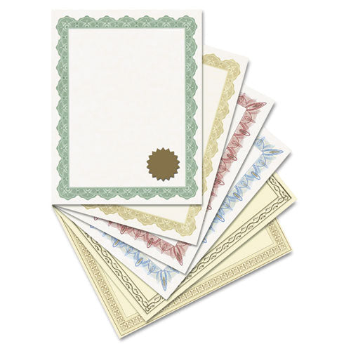 Award Certificates With Gold Seals, 8.5 X 11, Unique Blue With White Border, 25/pack