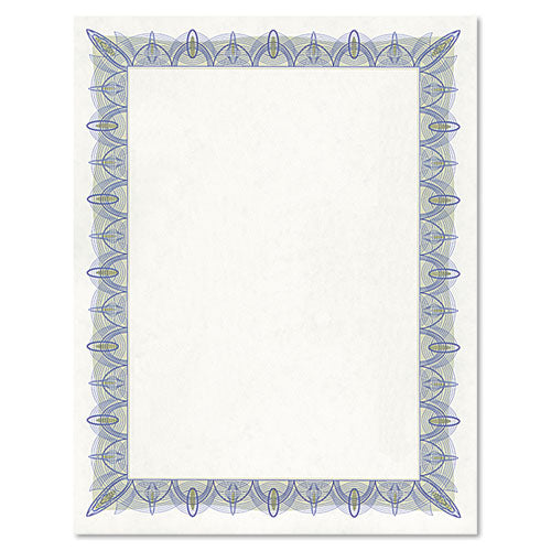 Parchment Paper Certificates, 8.5 X 11, Optima Gold With White Border, 25/pack