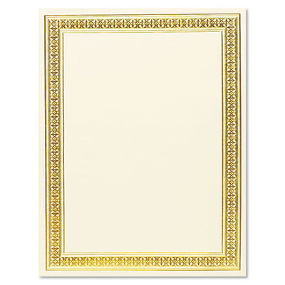 Parchment Paper Certificates, 8.5 X 11, Optima Gold With White Border, 25/pack