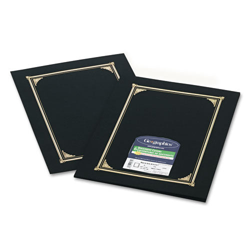 Certificate/document Cover, 12.5 X 9.75, Black, 6/pack