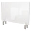 Clear Partition Extender With Attached Clamp, 42 X 3.88 X 18, Thermoplastic Sheeting