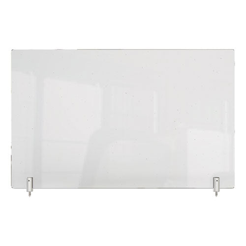 Clear Partition Extender With Attached Clamp, 48 X 3.88 X 18, Thermoplastic Sheeting