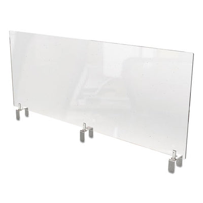 Clear Partition Extender With Attached Clamp, 36 X 3.88 X 24, Thermoplastic Sheeting