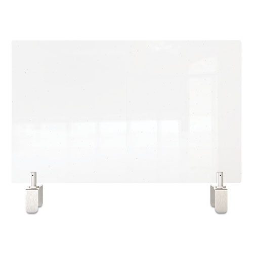 Clear Partition Extender With Attached Clamp, 29 X 3.88 X 30, Thermoplastic Sheeting