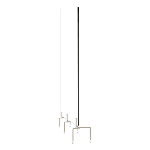 Clear Partition Extender With Attached Clamp, 36 X 3.88 X 30, Thermoplastic Sheeting