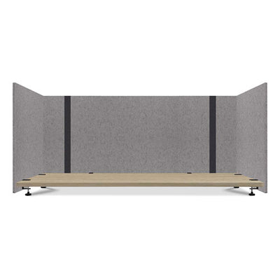 Adjustable Desk Screen With Returns, 48 To 78 X 29 X 26.5, Polyester, Gray