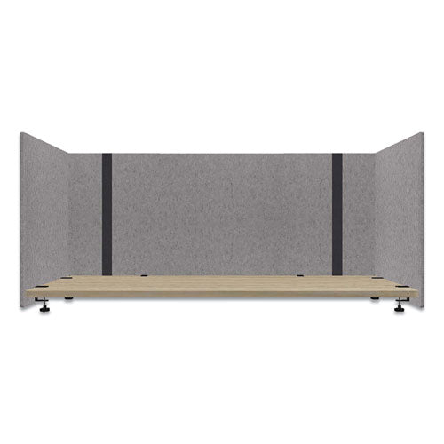 Adjustable Desk Screen With Returns, 48 To 78 X 29 X 26.5, Polyester, Gray