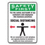 Social Distance Signs, Wall, 7 X 10, Customers And Employees Distancing Clean Environment, Humans/arrows, Green/white, 10/pk