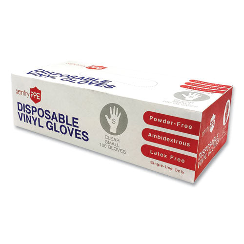 Single Use Vinyl Glove, Clear, Small, 100/box, 10 Boxes/carton