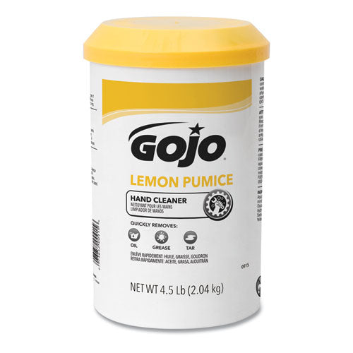 Lemon Pumice Hand Cleaner, Lemon Scent, 4.5 Lb Tub, 6/carton