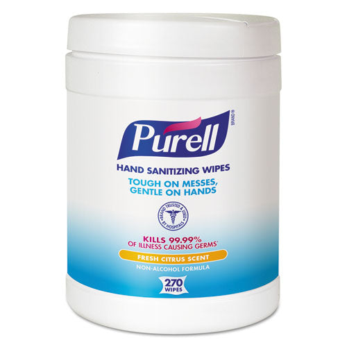 Hand Sanitizing Wipes, 6 X 8, Fresh Citrus Scent, White, 1,200/refill Pouch, 2 Refills/carton
