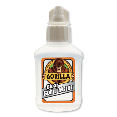 Clear Gorilla Glue, 1.75 Oz, Dries Clear, 4/carton