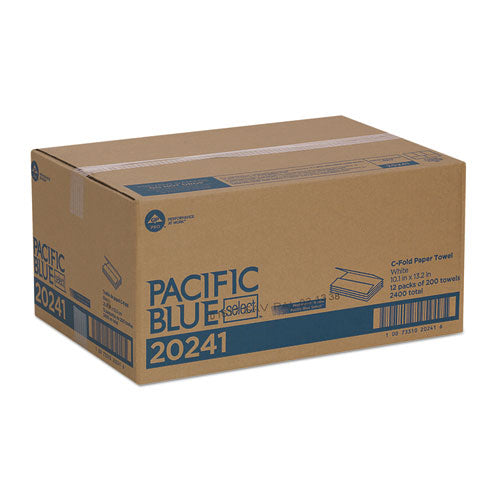 Pacific Blue Select C-fold Paper Towel, 10.1 X 10.1, White, 200/pack, 12 Packs/carton