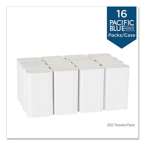 Pacific Blue Select Folded Paper Towels, 9.2 X 9.4, White, 250/pack, 16 Packs/carton