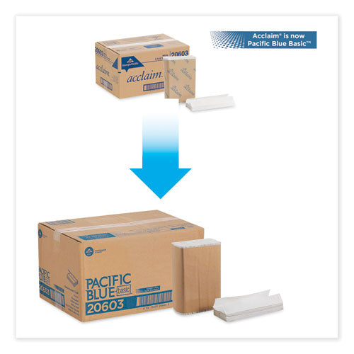 Pacific Blue Basic C-fold Paper Towels, 10.1 X 13.2, White, 240/pack, 10 Packs/carton