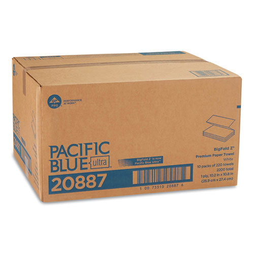 Pacific Blue Ultra Folded Paper Towels, 10.2 X 10.8, White, 220/pack, 10 Packs/carton