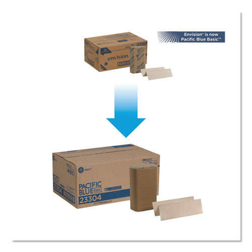 Pacific Blue Basic M-fold Paper Towels, 9.2 X 9.4, Brown, 250/pack, 16 Packs/carton