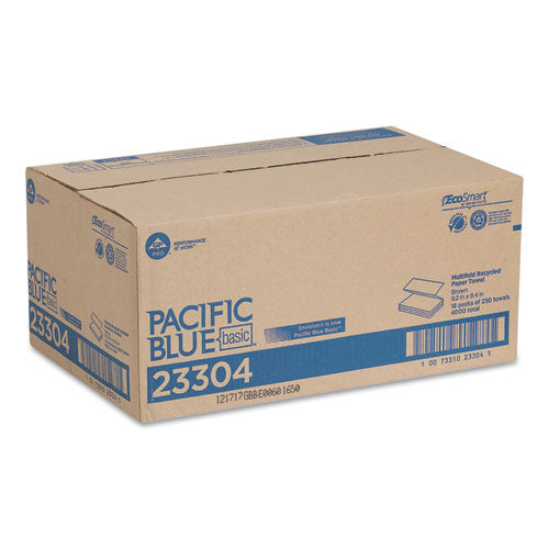 Pacific Blue Basic M-fold Paper Towels, 9.2 X 9.4, Brown, 250/pack, 16 Packs/carton