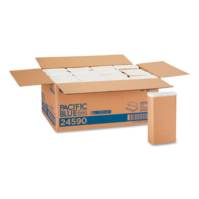 Pacific Blue Basic M-fold Paper Towels, 9.2 X 9.4, White, 250/pack, 16 Packs/carton