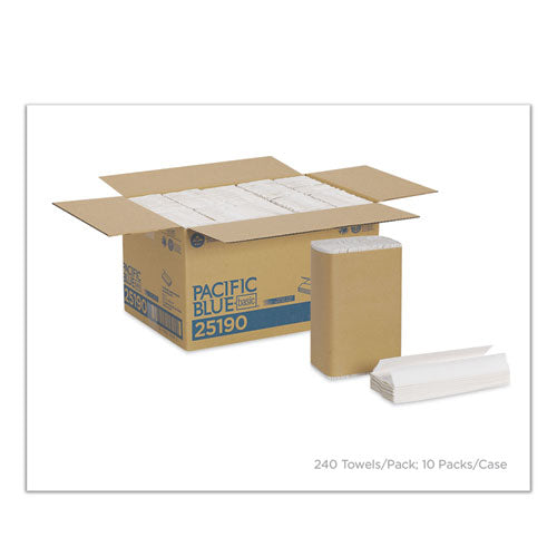 Pacific Blue Basic C-fold Paper Towel, 10.1 X 12.7, White, 240/pack, 10 Packs/carton