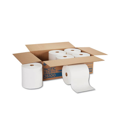 Pacific Blue Basic  Nonperf Paper Towels, 7.78 X 1,000 Ft, White, 6 Rolls/carton