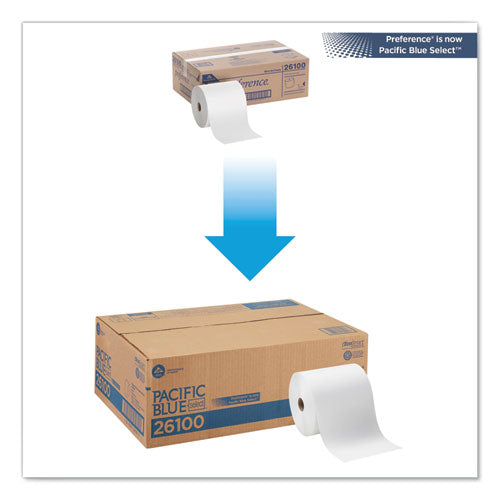 Pacific Blue Basic  Nonperf Paper Towels, 7.78 X 1,000 Ft, White, 6 Rolls/carton
