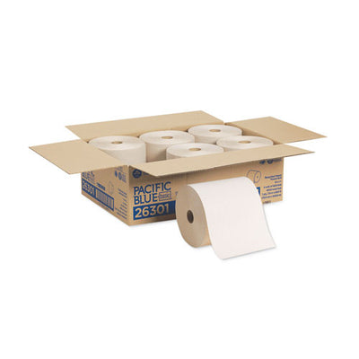 Pacific Blue Basic Nonperforated Paper Towels, 7.78 X 800 Ft, Brown, 6 Rolls/carton
