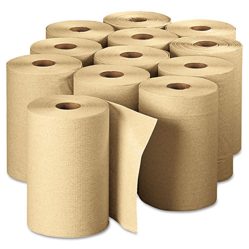 Pacific Blue Basic Nonperforated Paper Towels, 7.88 X 350 Ft, Brown, 12 Rolls/carton
