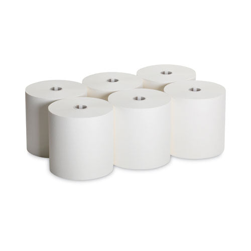 Hardwound Roll Paper Towel, Nonperforated, 7.87" X 1,000 Ft, White, 6 Rolls/carton