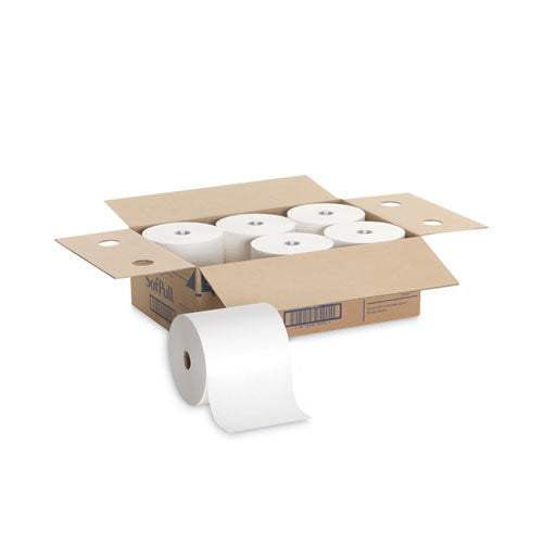 Hardwound Roll Paper Towel, Nonperforated, 7.87" X 1,000 Ft, White, 6 Rolls/carton