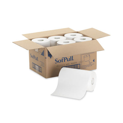 Hardwound Paper Towel Roll, Nonperforated, 9" X 400 Ft, White, 6 Rolls/carton