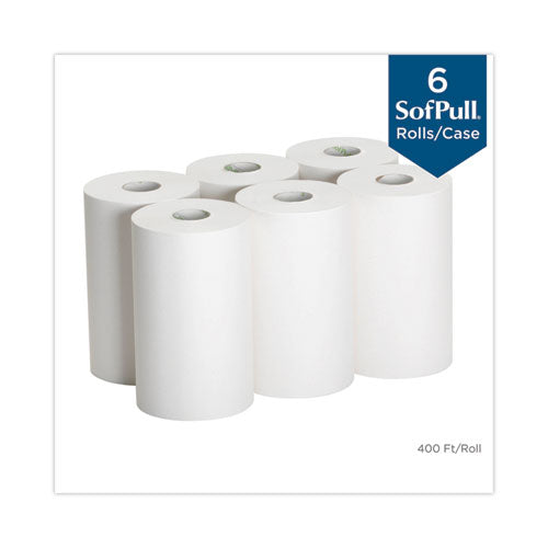 Hardwound Paper Towel Roll, Nonperforated, 9" X 400 Ft, White, 6 Rolls/carton