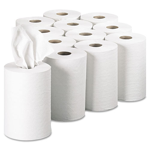 Pacific Blue Basic Nonperforated Paper Towels, 7.88" X 350 Ft, White, 12 Rolls/carton
