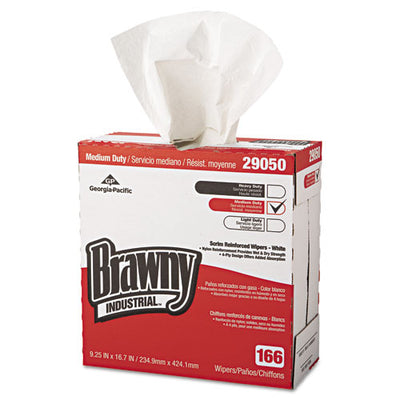 Medium Duty Scrim Reinforced Wipers, 4-ply, 9.25 X 16.69, White, 166/box, 5 Boxes/carton