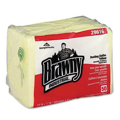 Dusting Cloths Quarterfold, 17 X 24, Yellow, 50/pack, 4 Packs/carton