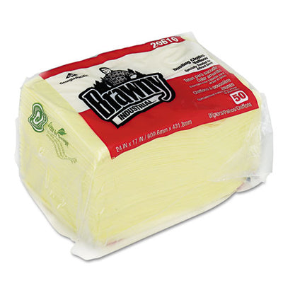 Dusting Cloths Quarterfold, 17 X 24, Yellow, 50/pack, 4 Packs/carton