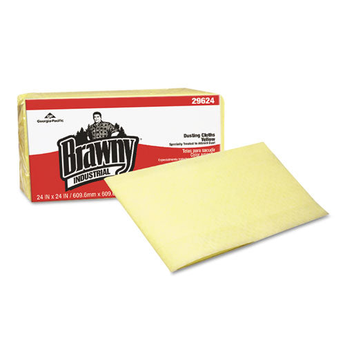 Dusting Cloths, Quarterfold, 24 X 24, Yellow, 50/pack, 4/carton