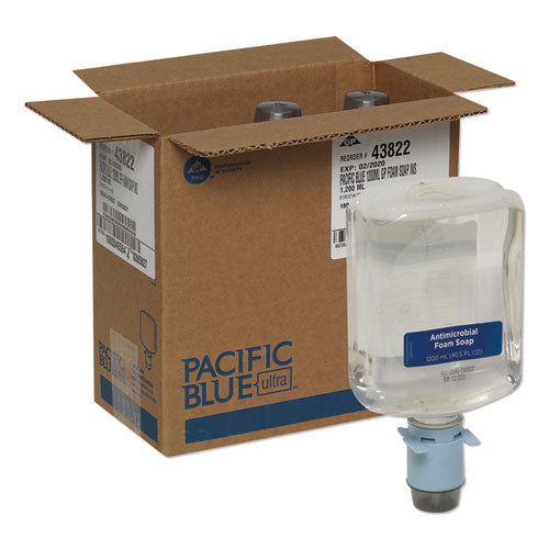 Pacific Blue Ultra Automated Foam Soap Refill, Antimicrobial, E2 Rated, Fragrance-free, 1,200 Ml, 3/carton