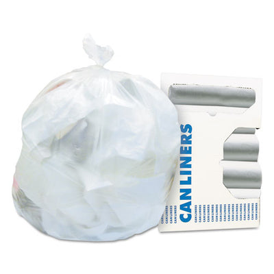 High-density Waste Can Liners, 16 Gal, 8 Microns, 24" X 33", Natural, 50 Bags/roll, 20 Rolls/carton