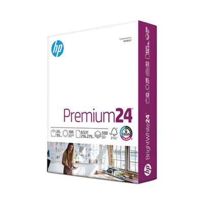 Premium24 Paper, 98 Bright, 24 Lb Bond Weight, 8.5 X 11, Ultra White, 500/ream