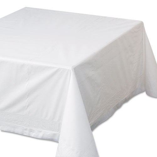 Tissue/poly Tablecovers, 82" Diameter, White, 25/carton