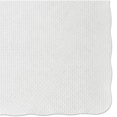 Knurl Embossed Scalloped Edge Placemats, 9.5 X 13.5, White, 1,000/carton