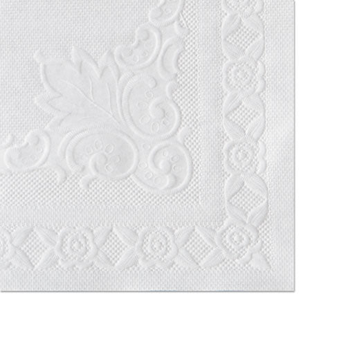 Knurl Embossed Scalloped Edge Placemats, 9.5 X 13.5, White, 1,000/carton