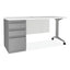Modern Teacher Series Left Pedestal Desk, 60" X 24" X 28.75", White/silver