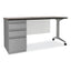 Modern Teacher Series Left Pedestal Desk, 60" X 24" X 28.75", Charcoal/silver