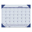 Ecotones Recycled Monthly Desk Pad Calendar, 18.5 X 13, Ocean Blue Sheets/corners, Black Binding, 12-month (jan To Dec): 2023