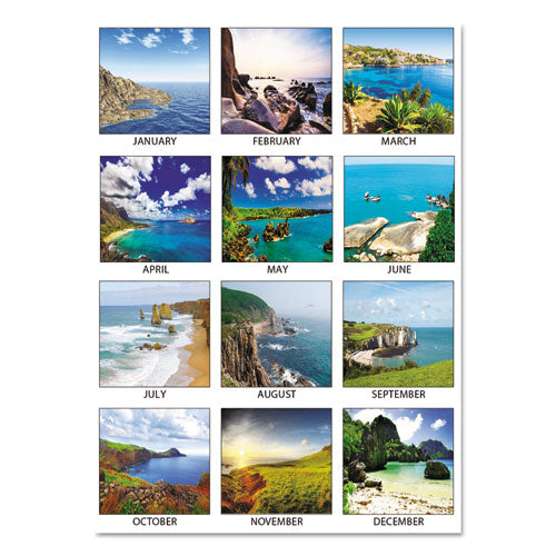 Recycled Earthscapes Desk Pad Calendar, Seascapes Photography, 22 X 17, Black Binding/corners,12-month (jan To Dec): 2023