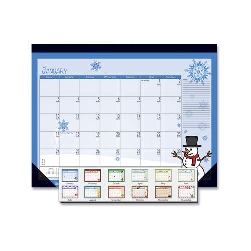 Recycled Desk Pad Calendar, Earthscapes Seasonal Artwork, 18.5 X 13, Black Binding/corners,12-month (jan To Dec): 2023